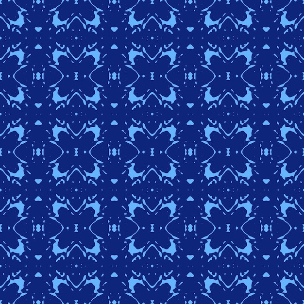 Ornamento de acuarela azul y blanca pintado con acuarela en papel