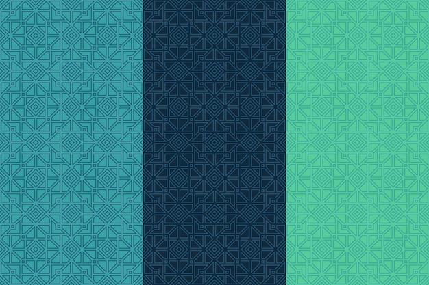 Ornamento de arte de línea oriental para el diseño de patrones sin costuras