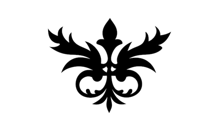 Ornamento barroco de Damasco Ornamento de borde y marco Ornamento vectorial floral Silueta negra