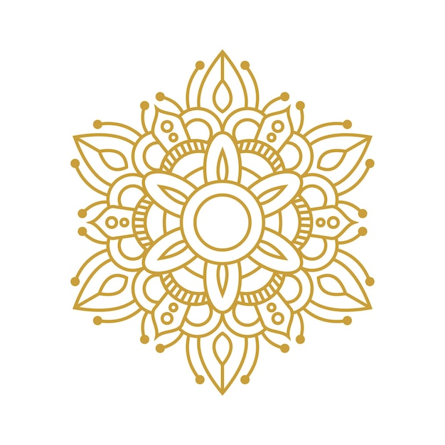 Ornamento de boda Mandala Diseño vectorial de oro