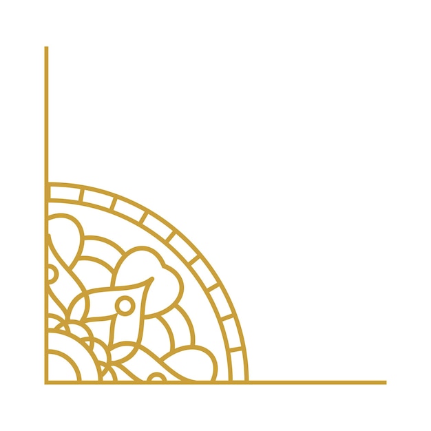 Ornamento de boda Mandala Diseño vectorial de oro