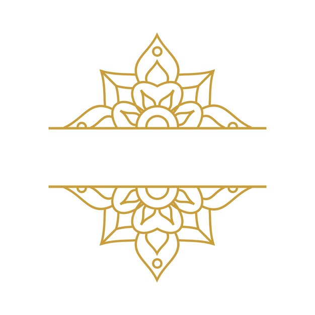 Ornamento de boda Mandala Diseño vectorial de oro
