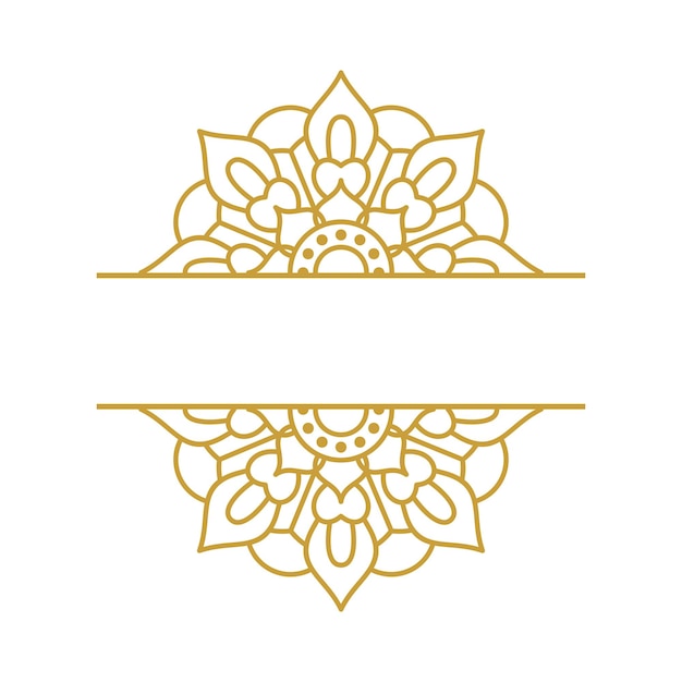 Ornamento de boda Mandala Diseño vectorial de oro