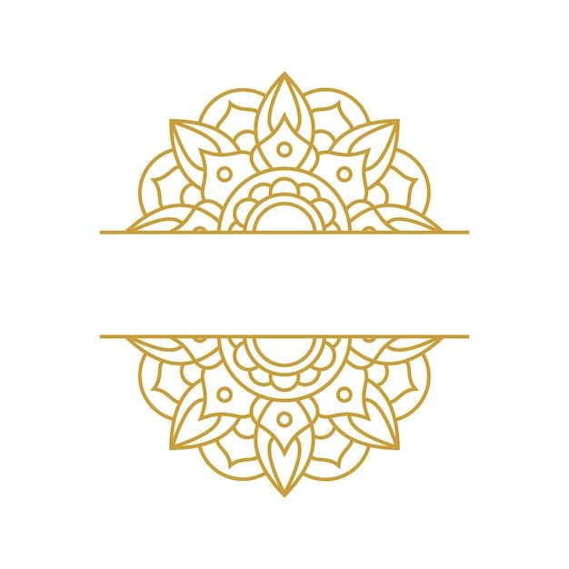 Ornamento de boda Mandala Diseño vectorial de oro