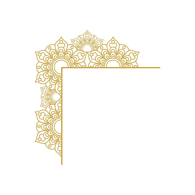 Ornamento de boda Mandala Diseño vectorial de oro