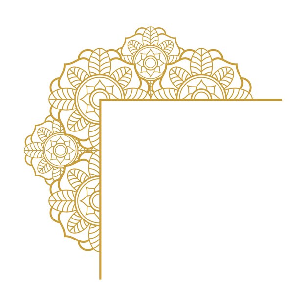 Ornamento de boda Mandala Diseños vectoriales de oro