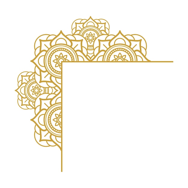 Ornamento de boda Mandala Diseños vectoriales de oro