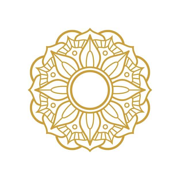 Ornamento de boda Mandala Diseños vectoriales de oro