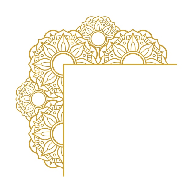 Ornamento de boda Mandala Diseños vectoriales de oro