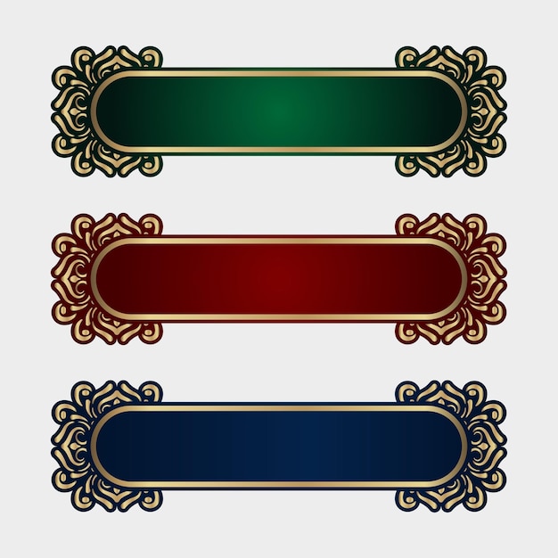 Ornamento de borde vintage 3 variantes de color