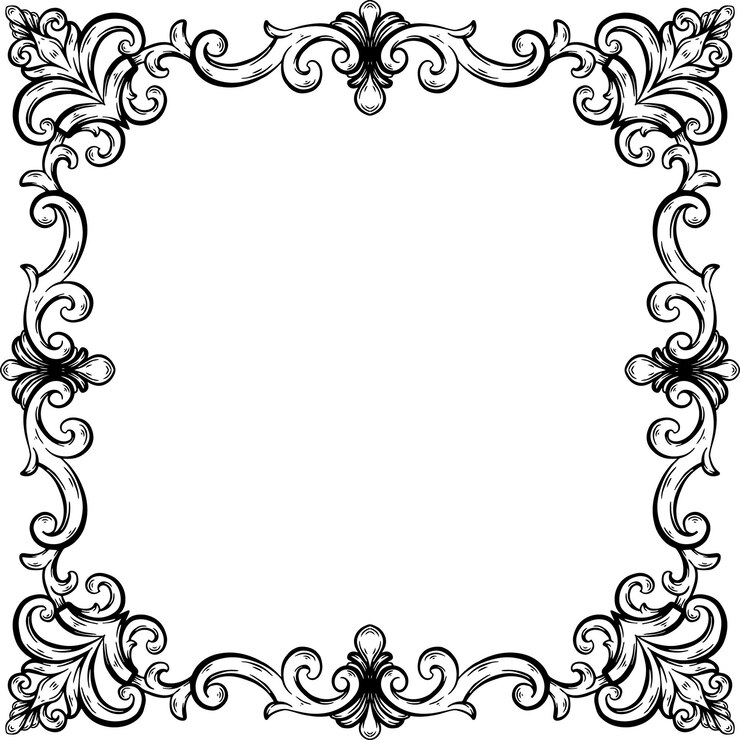 Vector ornamento de border vintage florest matrimonio de vectores sencillos
