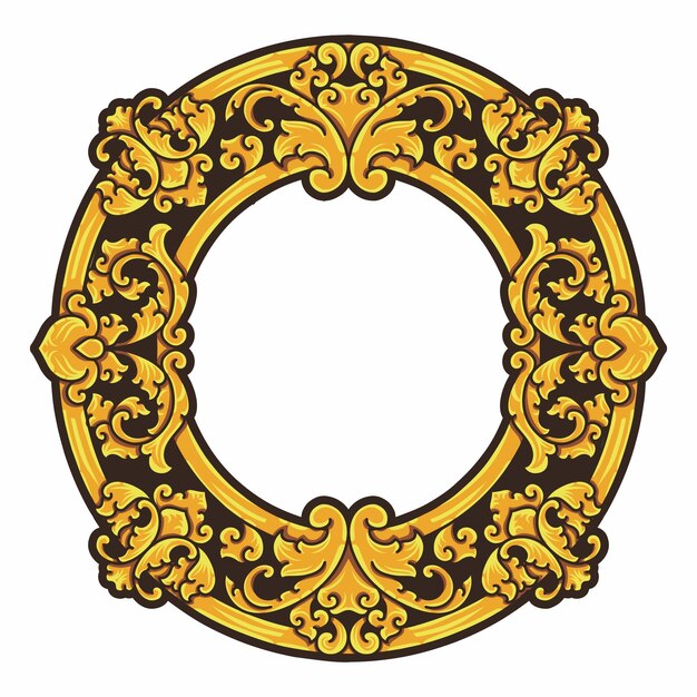 Ornamento de bordes o marcos aislados Elementos ornamentales para sus diseños Colores negro y dorado
