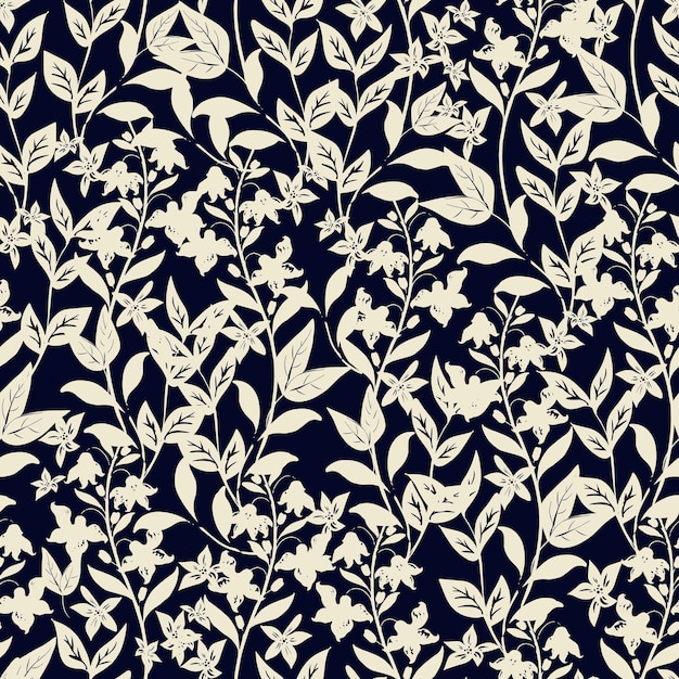 Ornamento botánico Patrón sin costuras vectorial decorativo Fondo repetitivo Impresión de papel tapiz para azulejos