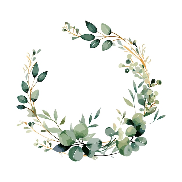 Vector ornamento botánico verde de la boda de la acuarela