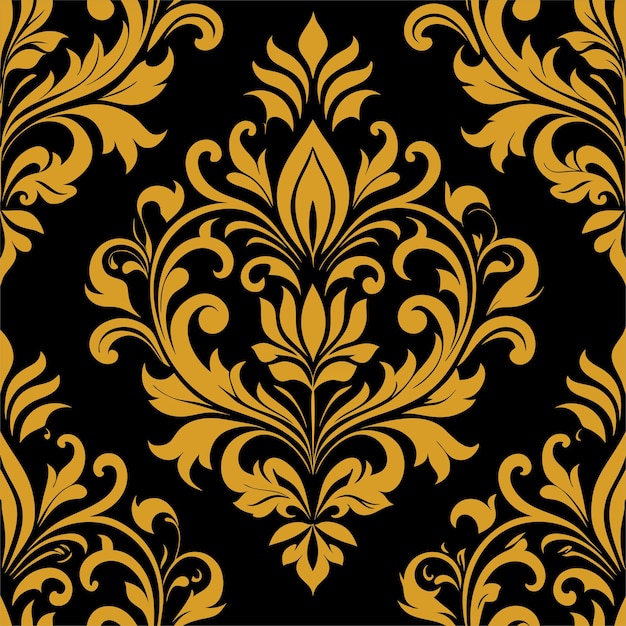 Ornamento de Damasco de lujo Diseño de patrones sin costuras