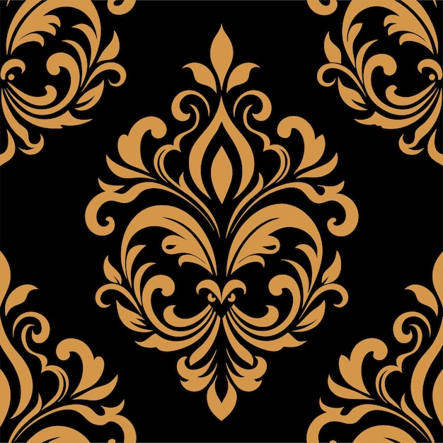 Ornamento de Damasco de lujo Diseño de patrones sin costuras