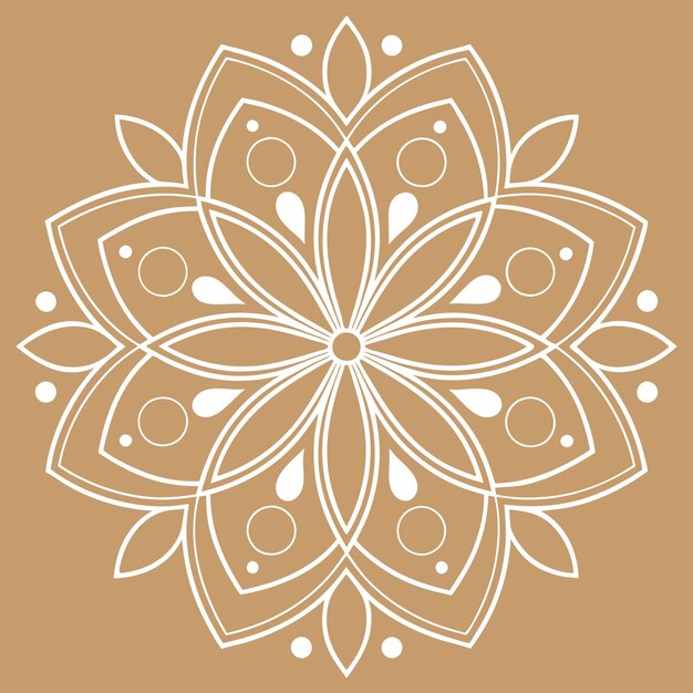 Ornamento decorativo de flores de mandala dorado