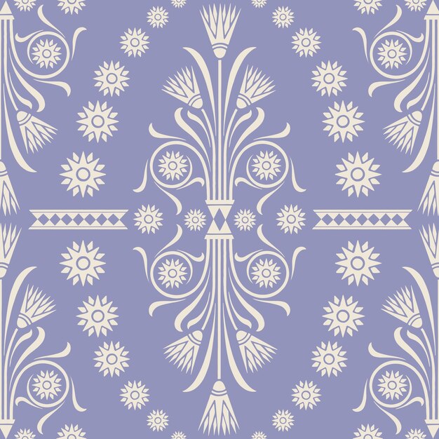 Ornamento decorativo púrpura patrón sin costuras fondo repetitivo papel tapiz azulejos impreso