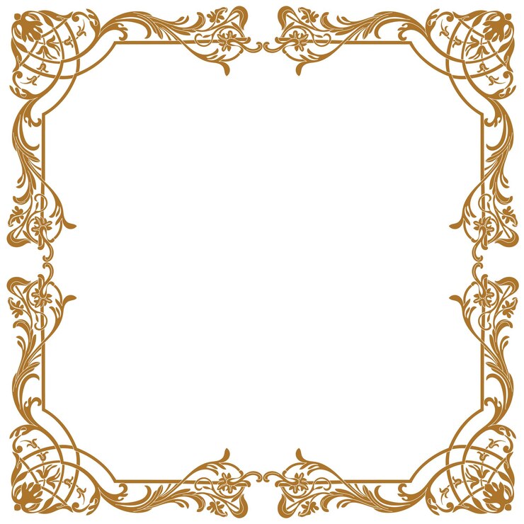 Vector ornamento de desplazamiento de marco barroco vintage patrón retro floral de borde grabado en estilo antiguo