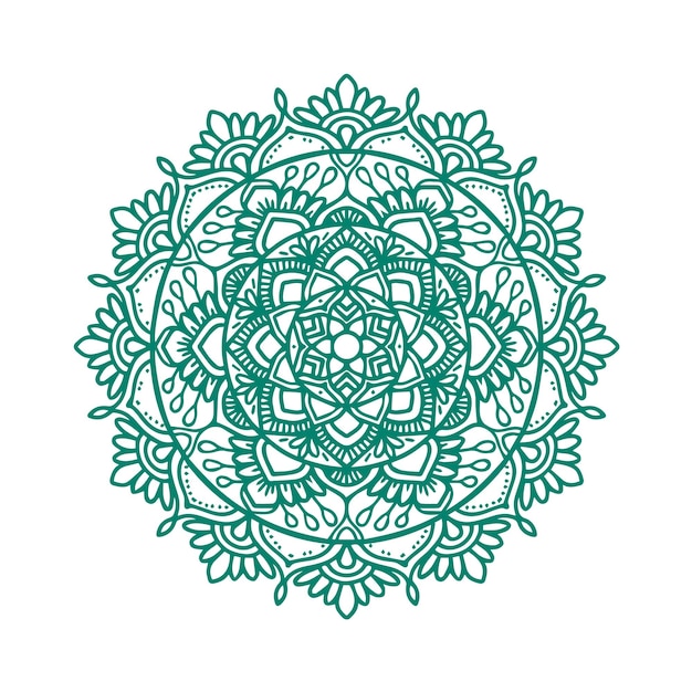 Ornamento de diseño de ilustración de mandala verde