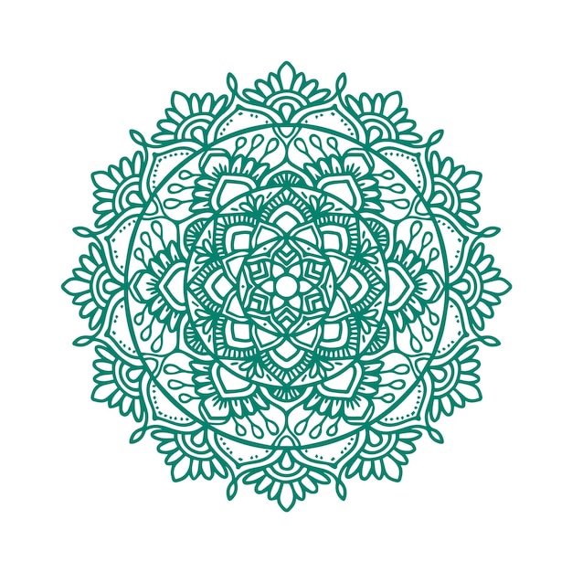 Vector ornamento de diseño de ilustración de mandala verde