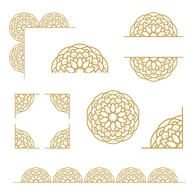 Ornamento de diseño de patrones de elementos de mandala