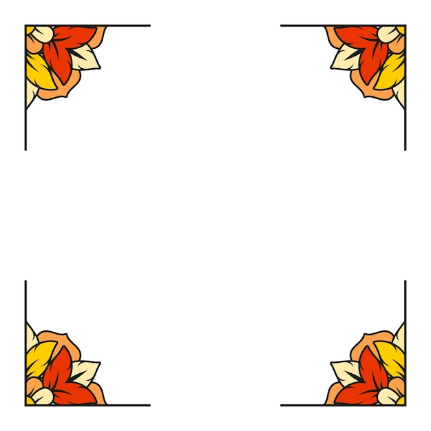 Ornamento de diseño vectorial colorido de mandala floral