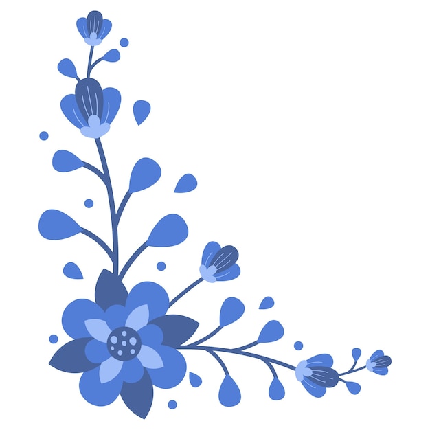 Ornamento de diseño vectorial de marco floral