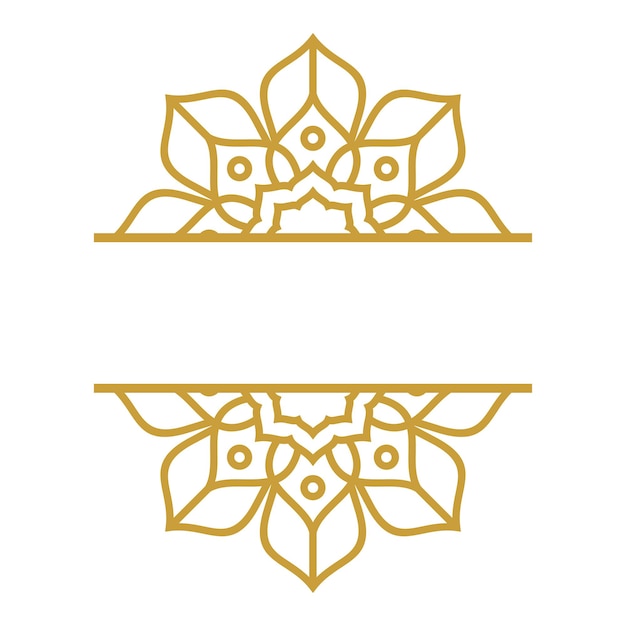 Ornamento de diseño vectorial de marco de mandala de oro