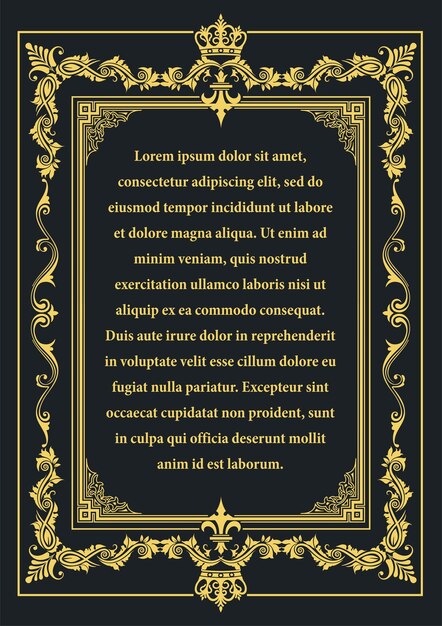 Ornamento dorado en fondo oscuro Se puede usar como tarjeta de invitación Cubierta de libro Ilustración vectorial H