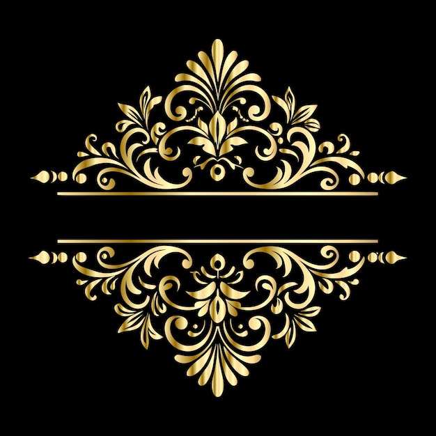 Ornamento dorado vectorial en estilo barroco Elemento ornamental para el diseño Patrón ornamental para la boda i