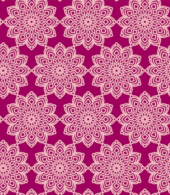 Ornamento estilizado de flor Mandala sin costuras adecuado para el embalaje de ropa, papel tapiz y textiles