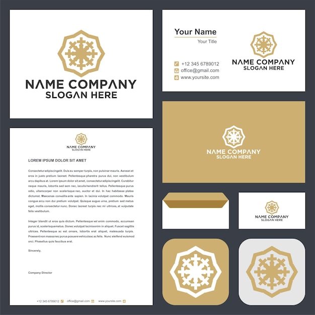 ornamento estilo hoja círculo mandala logo y tarjeta de visita