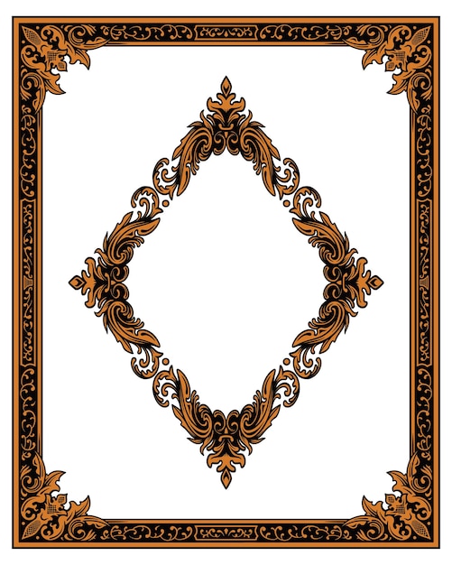 Ornamento de estilo vintage clásico de Vector of Gold con fondo blanco