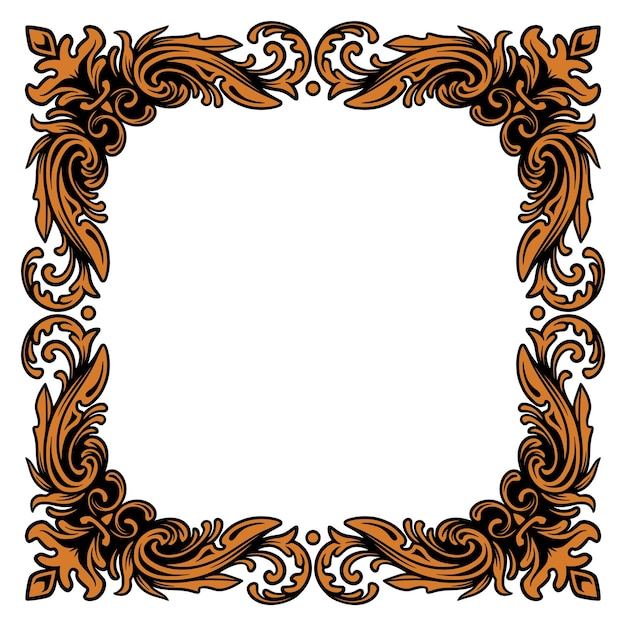 Ornamento de estilo vintage clásico de Vector of Gold con fondo blanco