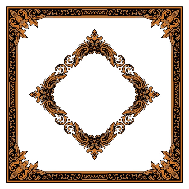 Ornamento de estilo vintage clásico de Vector of Gold con fondo blanco