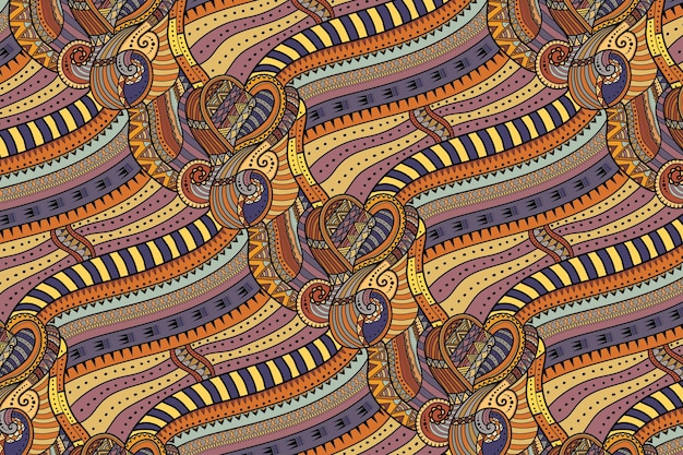 Ornamento étnico batik tradicional de patrones sin fisuras, tela textil de patrón tribal.