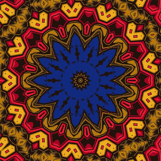 Ornamento étnico colorido garabato simetría textura Diseño tribal espiritual tradicional popular Motivo de garabatos curvos