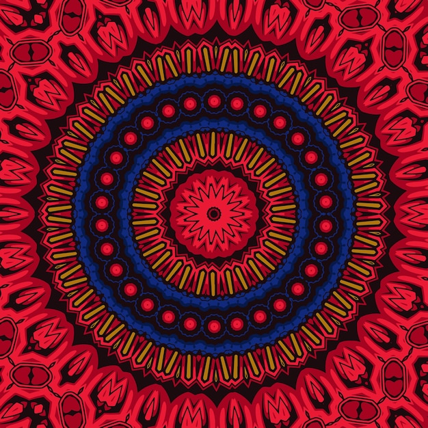 Ornamento étnico colorido garabato simetría textura Diseño tribal espiritual tradicional popular Motivo de garabatos curvos