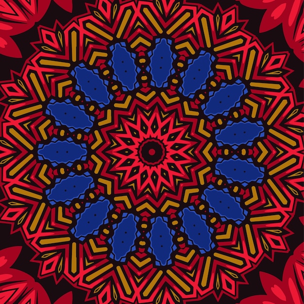 Ornamento étnico colorido garabato simetría textura Diseño tribal espiritual tradicional popular