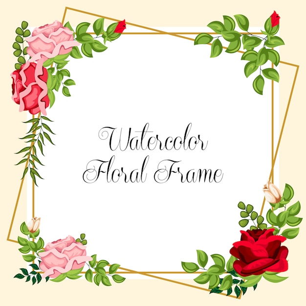 ornamento floral de la acuarela para el diseño de la invitación de boda