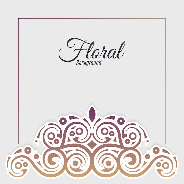 Ornamento floral con gradiente Frontera decorativa Fondo de la tarjeta de invitación