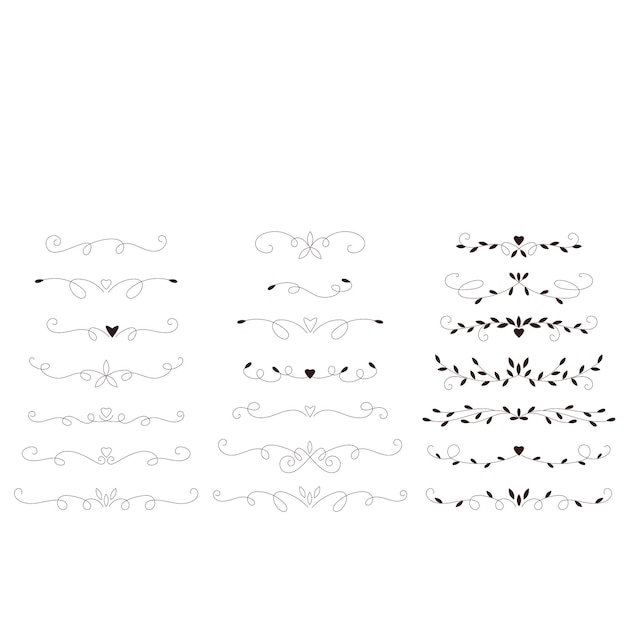 Ornamento floral islámico oriental dibujado a mano divisores de texto florecen y diseño vectorial de laurel elementos