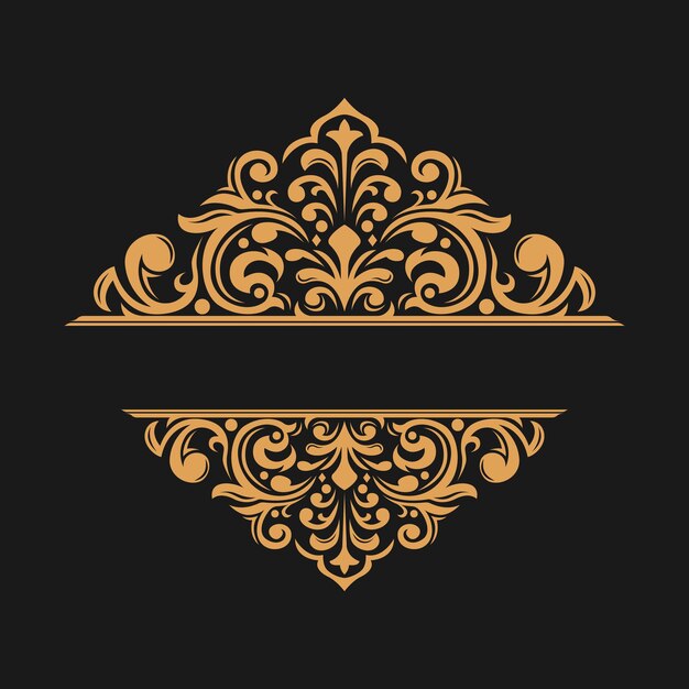 Ornamento floral de oro de la época