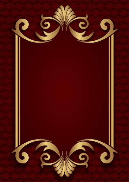 Ornamento floral de oro con marco vintage