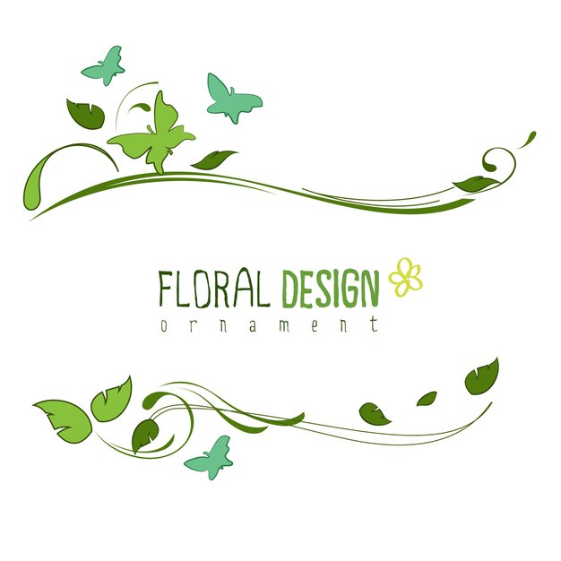 Ornamento floral de primavera vectorial