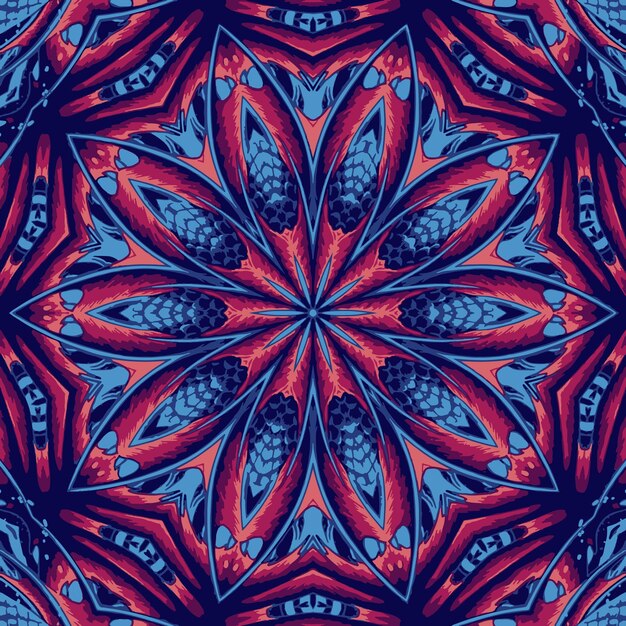 Ornamento floral simétrico intrincado abstracto mandala fractal fantástico