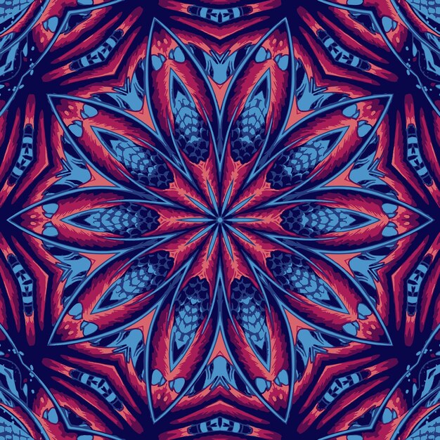 Ornamento floral simétrico intrincado abstracto mandala fractal fantástico