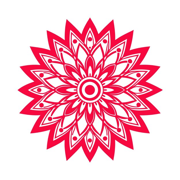 Ornamento floral vectorial de mandala Patrón circular intrincado con elementos botánicos étnicos
