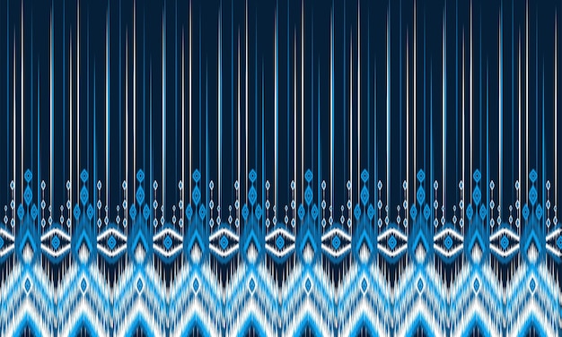 Ornamento del folclore geométrico ikat con diamantes.diseño de fondo, alfombra, papel tapiz, ropa, envoltura, batik, tela, ilustración vectorial.estilo de bordado.